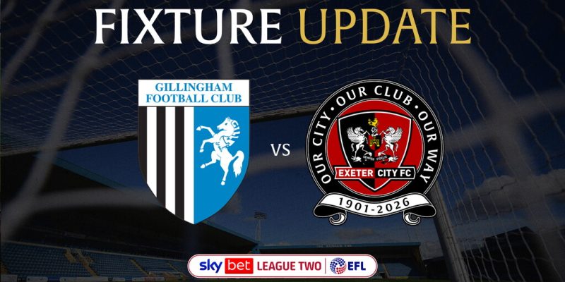 Gillingham (A) set for Saturday, 2nd January 2027 | Exeter City F.C.